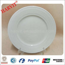 Plato de cena blanco de cerámica al por mayor